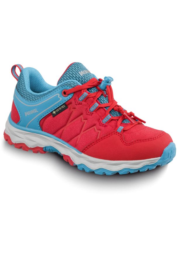 Buty trekkingowe dziecięce MEINDL Ontario Junior GTX, z membraną Gore-Tex. Kolor: czerwony. Technologia: Gore-Tex