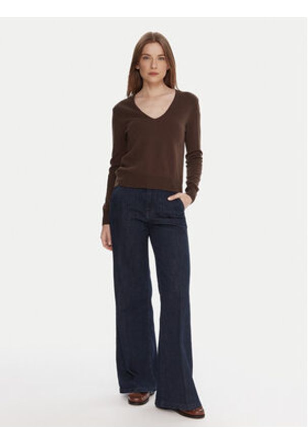 United Colors of Benetton - United Colors Of Benetton Sweter 1002D401Y Brązowy Regular Fit. Kolor: brązowy. Materiał: wełna