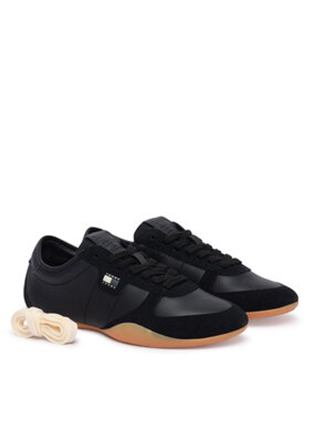 Tommy Jeans Sneakersy Tj Ballet Sneaker EN0EN03059 Czarny. Kolor: czarny. Materiał: skóra