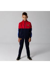 Dres piłkarski dziecięcy FC Barcelona 24/25. Kolor: czerwony, niebieski, wielokolorowy. Materiał: dresówka. Styl: sportowy #1