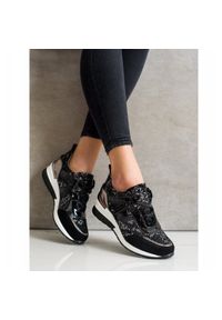 Goodin Skórzane Sneakersy Snake Print czarne. Kolor: czarny. Materiał: skóra. Wzór: nadruk #3