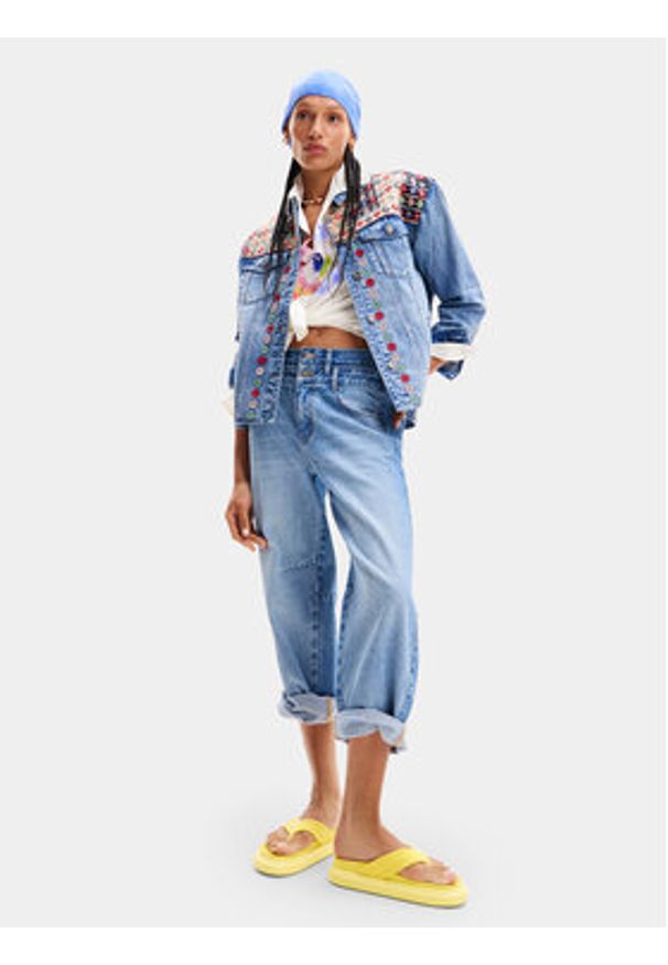 Desigual Kurtka jeansowa Donis 24SWED13 Niebieski Regular Fit. Kolor: niebieski. Materiał: bawełna