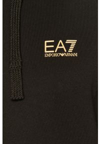 EA7 Emporio Armani bluza bawełniana męska kolor czarny z kapturem gładka. Okazja: na co dzień. Typ kołnierza: kaptur. Kolor: czarny. Materiał: bawełna. Wzór: gładki. Styl: casual #3