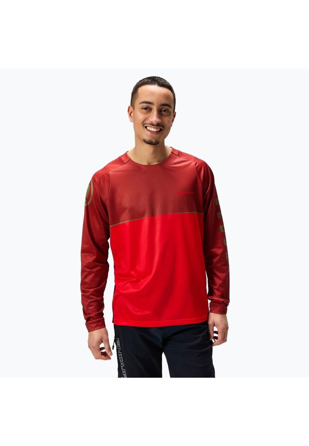 ENDURA - Longsleeve rowerowy męski Endura Core Printed. Kolor: czerwony. Długość rękawa: długi rękaw