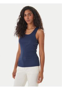 Fracomina Top FS26ST4011K420Q7 Granatowy Slim Fit. Kolor: niebieski. Materiał: wiskoza #1