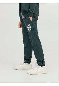 Jack&Jones Junior Spodnie dresowe 12243083 Zielony Relaxed Fit. Kolor: zielony. Materiał: bawełna, dresówka