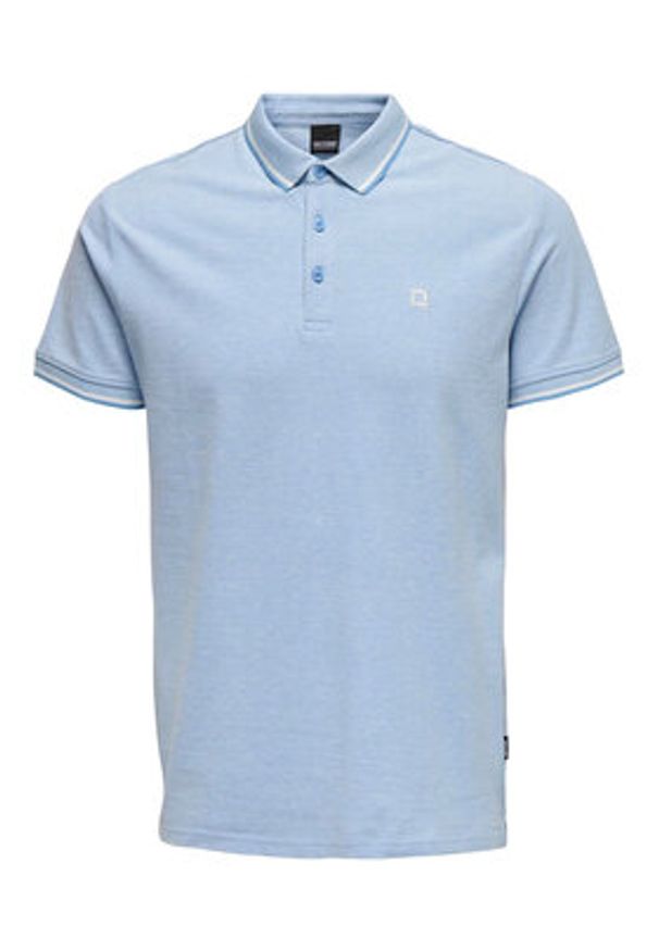 Only & Sons Polo Fletcher 22024827 Błękitny Regular Fit. Typ kołnierza: polo. Kolor: niebieski. Materiał: bawełna