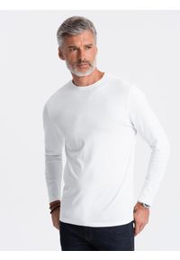 Ombre Clothing - Zestaw longsleeve męski z długim rękawem 2-pak - mix V8 - Rozmiar: XL. Kolor: biały. Materiał: skóra, bawełna. Długość rękawa: długi rękaw. Długość: długie. Wzór: aplikacja #6