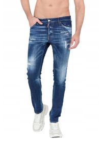 DSQUARED2 Granatowe jeansy z przetarciami. Kolor: niebieski #4