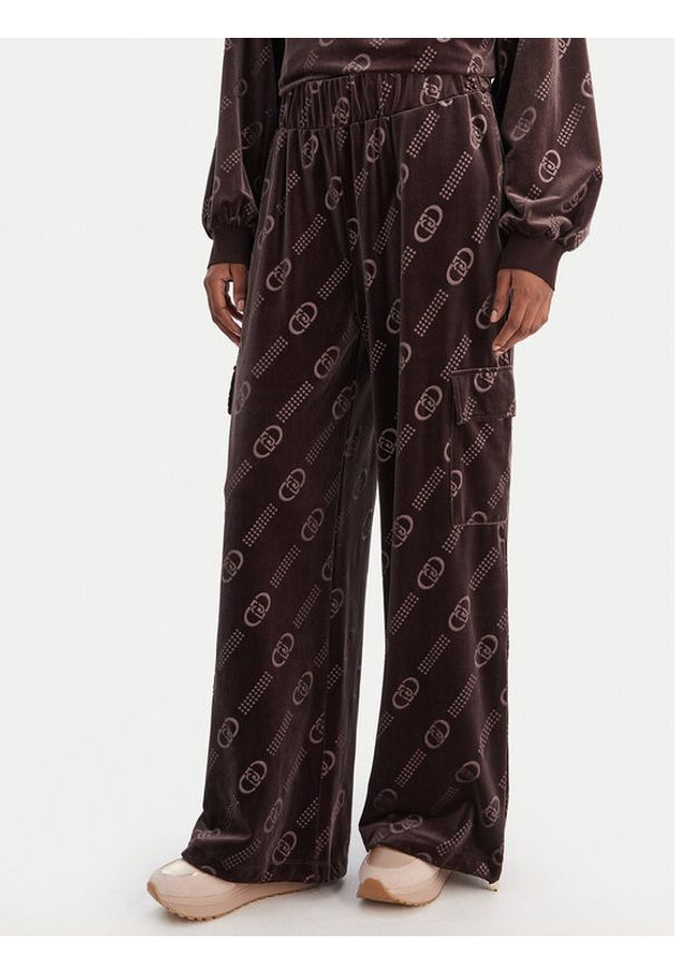 Liu Jo Sport Spodnie dresowe TF5111 J4955 Brązowy Relaxed Fit. Kolor: brązowy. Materiał: syntetyk