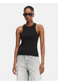 Hugo - HUGO Top The Plain Tank 50515651 Czarny Slim Fit. Kolor: czarny. Materiał: bawełna #1