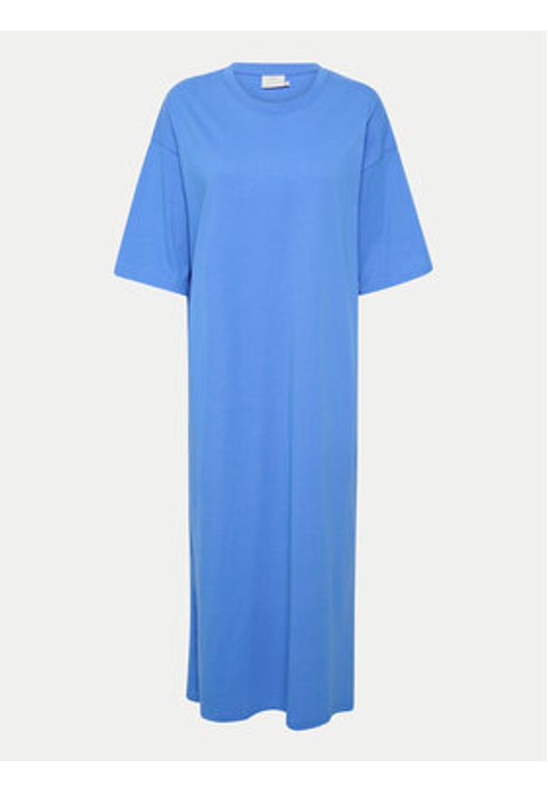 Kaffe Sukienka codzienna Edna 10507351 Niebieski Loose Fit. Okazja: na co dzień. Kolor: niebieski. Materiał: bawełna. Typ sukienki: proste. Styl: casual