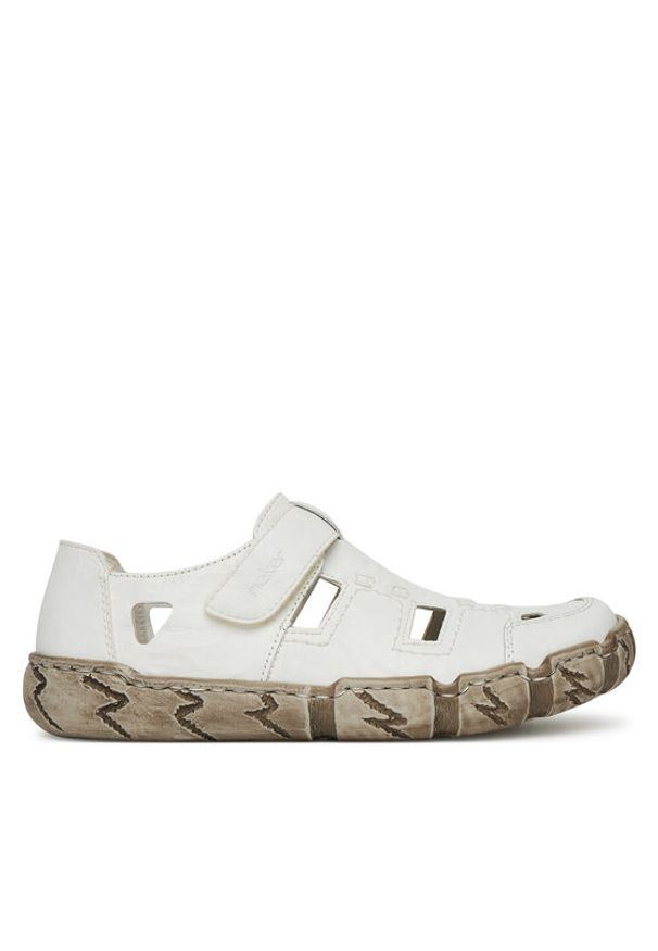 Rieker Półbuty L0362-80 Biały. Kolor: biały. Materiał: skóra