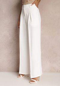 Renee - Białe Spodnie z Wysokim Stanem i Szerokimi Nogawkami Ellika. Stan: podwyższony. Kolor: biały #2