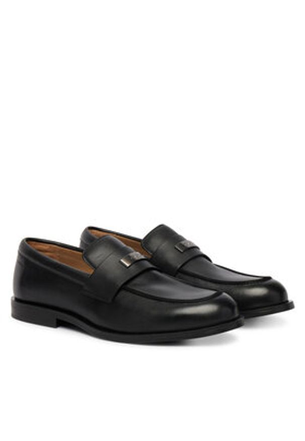 Calvin Klein Półbuty Ess Rubber Loafer Hw Plaq Va Lth HM0HM02177 Czarny. Kolor: czarny. Materiał: skóra