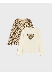 Sinsay - Bawełniana koszulka z nadrukiem 2 pack - wielobarwny. Materiał: bawełna. Wzór: nadruk #1