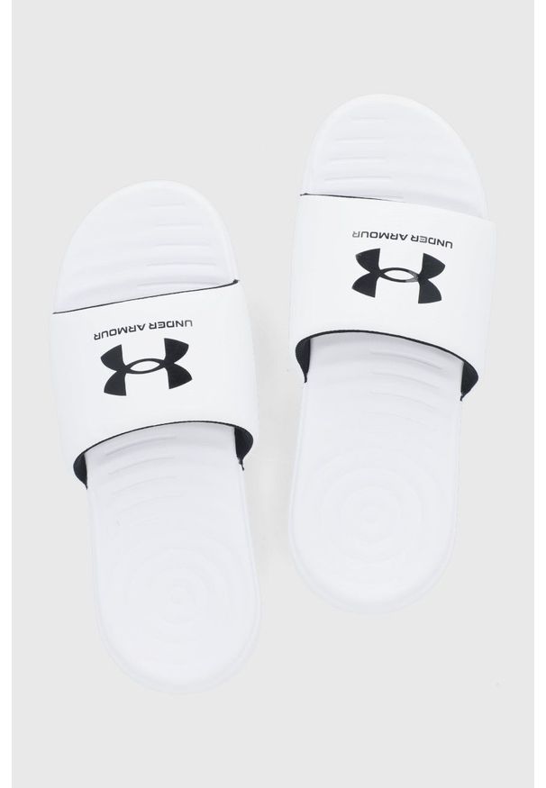 Under Armour - Klapki. Kolor: biały. Materiał: materiał, guma. Wzór: gładki