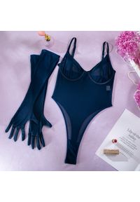 Intica - Body transparentne z usztywnieniem na specjalne okazje Cella. Kolor: niebieski. Materiał: materiał
