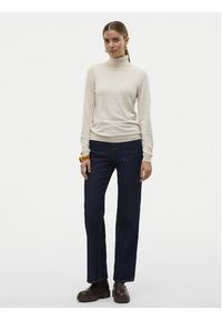 Vero Moda Golf Iris 10320450 Beżowy Slim Fit. Typ kołnierza: golf. Kolor: beżowy. Materiał: syntetyk, wiskoza #3