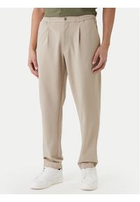 Calvin Klein Spodnie materiałowe LV04LF607G Beżowy Tapered Fit. Kolor: beżowy. Materiał: wiskoza #1