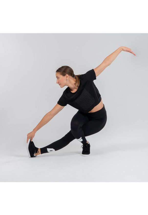 STAREVER - Legginsy do tańca urban dance damskie Starever wysoki stan. Stan: podwyższony. Kolor: czarny. Materiał: elastan, materiał, poliester, poliamid. Sport: taniec