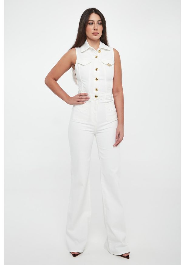 Elisabetta Franchi - Kombinezon damski jeansowy ELISABETTA FRANCHI. Materiał: jeans