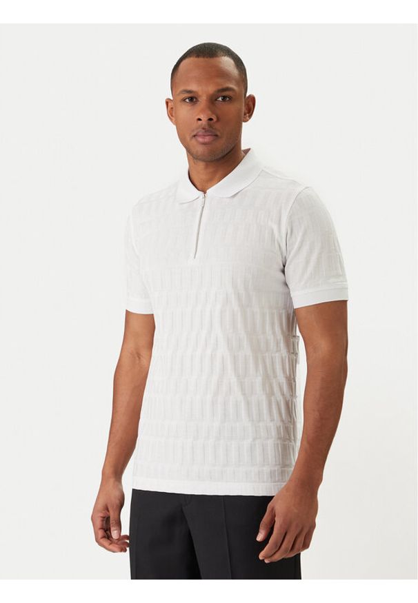 Karl Lagerfeld - KARL LAGERFELD Polo 745008 562203 Biały Regular Fit. Typ kołnierza: polo. Kolor: biały. Materiał: bawełna