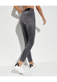 PALM ANGELS - Szare jeansy Skinny Fit. Kolor: szary. Wzór: aplikacja #2