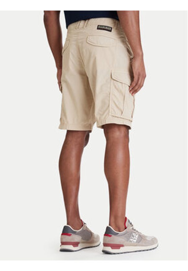 Napapijri Szorty materiałowe Noto 2.0 NP0A4HOQ Beżowy Regular Fit. Kolor: beżowy. Materiał: bawełna