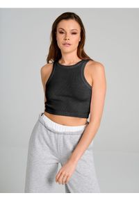 Sinsay - Crop top - szary. Kolor: szary