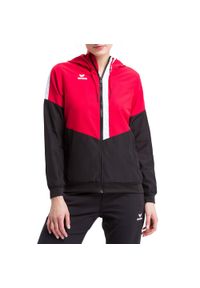 ERIMA - Damska kurtka z kapturem Erima Tracktop Squad. Typ kołnierza: kaptur. Kolor: czarny, czerwony, wielokolorowy. Sport: piłka ręczna #1