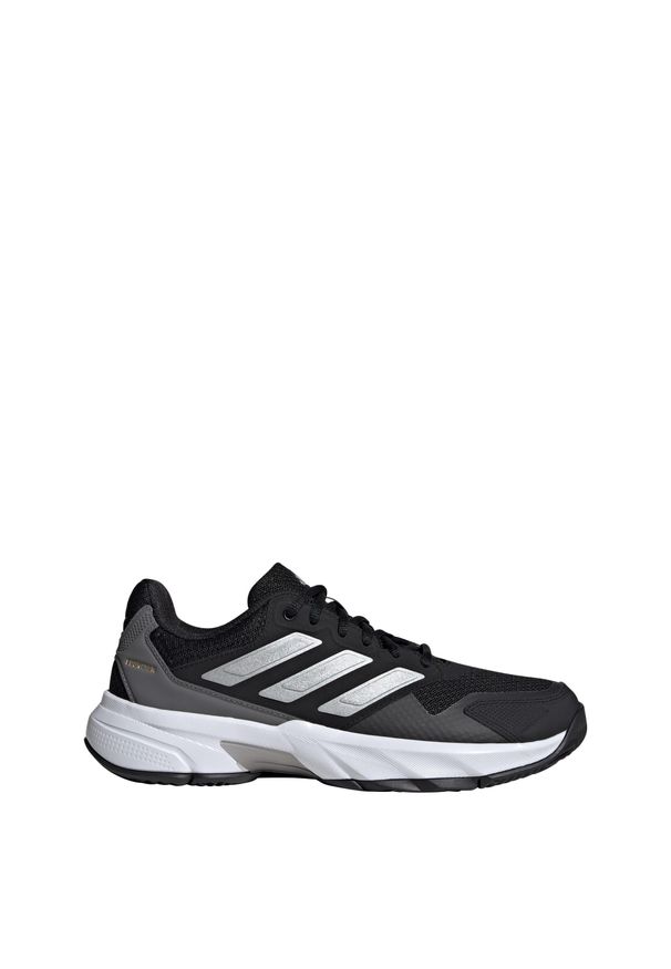 Adidas - Buty Courtjam Control 3 Tennis. Kolor: czarny, szary, wielokolorowy. Materiał: materiał. Sport: turystyka piesza, tenis
