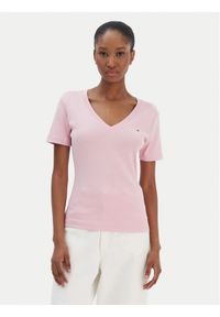 TOMMY HILFIGER - Tommy Hilfiger T-Shirt New Cody WW0WW40584 Różowy Slim Fit. Kolor: różowy. Materiał: bawełna #1