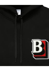 Burberry - BURBERRY - Czarna bluza z kapturem. Typ kołnierza: kaptur. Kolor: czarny. Materiał: bawełna. Wzór: aplikacja