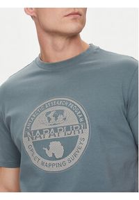Napapijri T-Shirt S-Bollo NP0A4I3C Niebieski Regular Fit. Kolor: niebieski. Materiał: bawełna #4