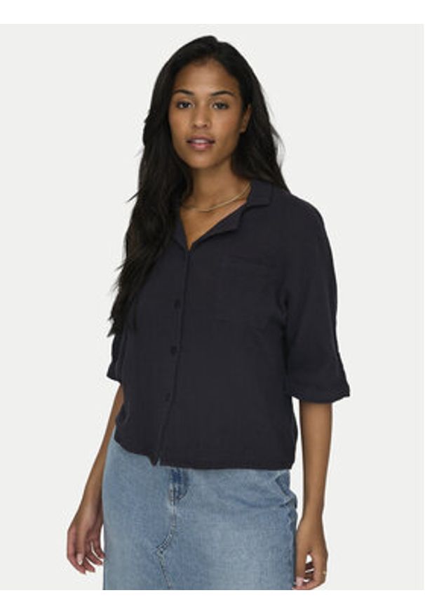 only - ONLY Koszula Thyra 15267839 Czarny Regular Fit. Kolor: czarny. Materiał: bawełna