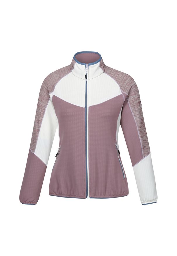 Regatta - Bluza Polarowa Damska Pełen Suwak Hepley II. Kolor: fioletowy, wielokolorowy, biały. Materiał: polar. Sezon: zima. Styl: sportowy. Sport: turystyka piesza