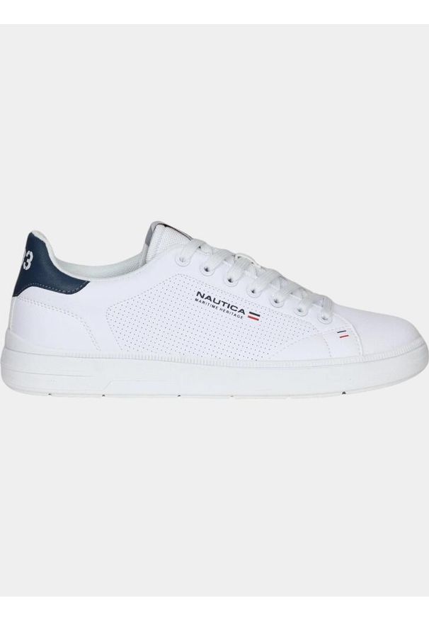 Niskie buty męskie Nautica STARDUST 2.0 LTH WHITE-FLAG. Kolor: biały