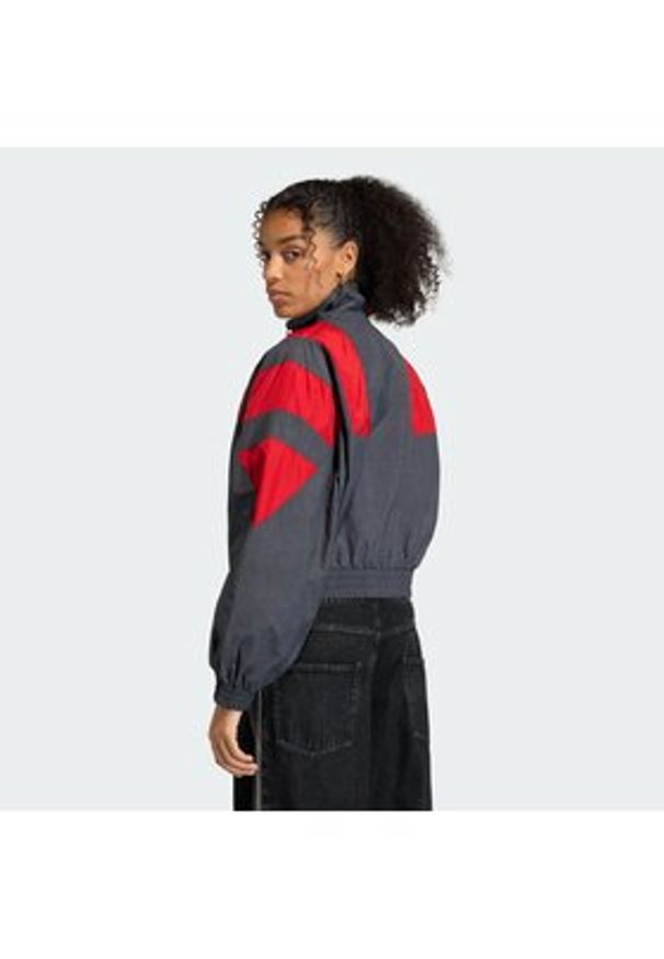 Adidas - adidas Bluza Blocked Washed KE5036 Szary Oversize. Kolor: szary. Materiał: syntetyk