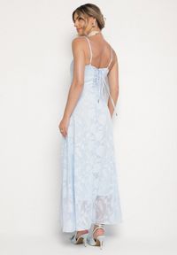 Born2be - Jasnoniebieska Rozkloszowana Sukienka Vices z Gorsetowym Wiązaniem Fenosella. Okazja: na imprezę. Typ kołnierza: dekolt gorset. Kolor: niebieski. Długość rękawa: na ramiączkach. Sezon: lato. Typ sukienki: gorsetowe. Styl: elegancki #5