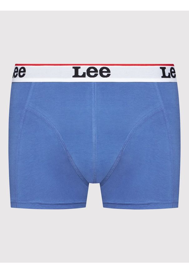 Lee - LEE 2-PACK TRUNK MĘSKIE BOKSERKI OBCISŁE LOGO WHITE/BLUE LP03CKWT