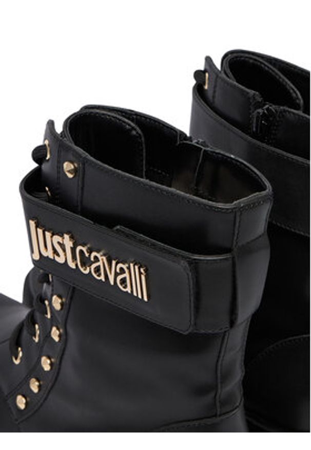Just Cavalli Trapery 79RA3S93 ZSD53 Czarny. Kolor: czarny. Materiał: skóra