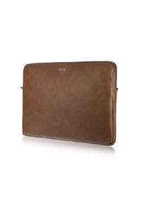 Skórzany pokrowiec etui na laptopa 15 cali Solier SA23A brązowy. Kolor: brązowy. Materiał: skóra. Wzór: paski. Styl: elegancki