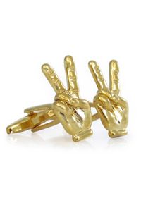Adam Collection - Złote spinki do mankietów - peace A213. Kolor: złoty #1
