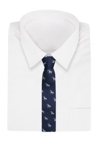 Krawat Alties (7 cm) - Znaki Zodiaku: STRZELEC. Kolor: niebieski. Materiał: tkanina. Styl: elegancki, wizytowy #2
