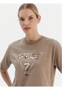 Guess T-Shirt V4YI06 I3Z14 Beżowy Regular Fit. Kolor: beżowy. Materiał: bawełna #4