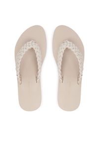 TOMMY HILFIGER - Tommy Hilfiger Japonki Th Wedge Cornrow Beach Sandal FW0FW09037 Écru. Materiał: skóra #3