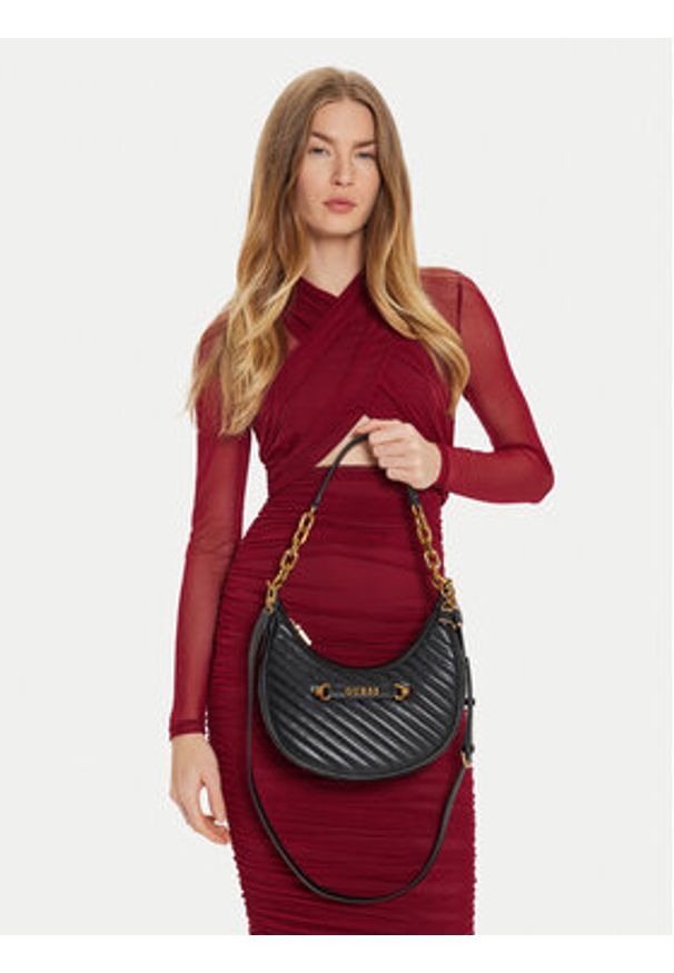 Guess Torebka Sela HWQB94 95020 Czarny. Kolor: czarny. Materiał: skórzane