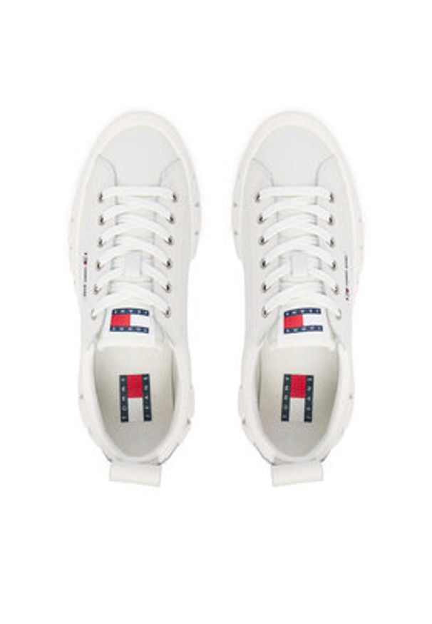 Tommy Jeans Sneakersy Tjw Vulc Flatform Leather EN0EN03008 Biały. Kolor: biały. Materiał: skóra