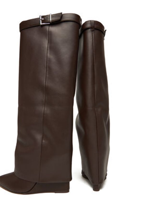 Steve Madden Kozaki Corenne SM11003418 Brązowy. Kolor: brązowy. Materiał: skóra